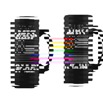 Lets Make America Gay Again Lgbt Usa Flag Taza de café - Regaloses