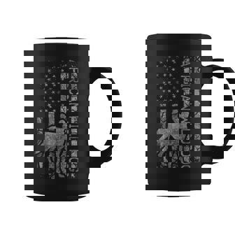 American Flag African Wild Dog Lover For Men Women Graphic Print Coffee Mug - Monsterry