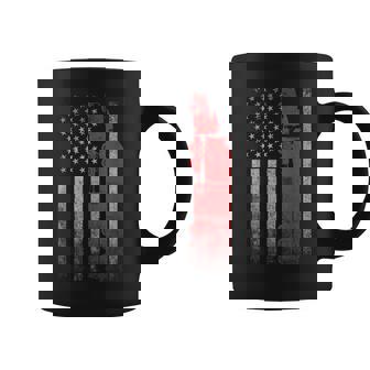 American Flag Semi Truck Driver 18 Wheeler Patriotic Trucker Graphic Print Coffee Mug - Monsterry