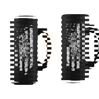 American Flag Whiskered Screech-Owl Bird 4th Of July Graphic Print Coffee Mug - Monsterry