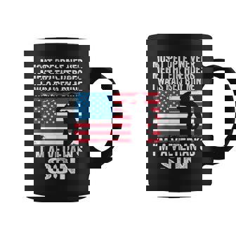 American Proud Veteran Son Veterans Day Memorial Day Graphic Print Coffee Mug - Monsterry