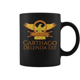 Ancient Rome Latin Quote SPQR Eagle Carthago Delenda Est Graphic Print Coffee Mug - Monsterry