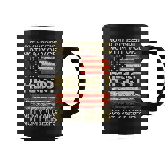 Anti-Trump Resist Not My President America Flag Vintage Coffee Mug - Monsterry
