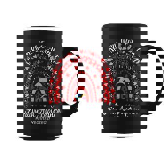 In April We Wear Red Rainbow Autism Red Instead Acceptance Coffee Mug | Seseable CA