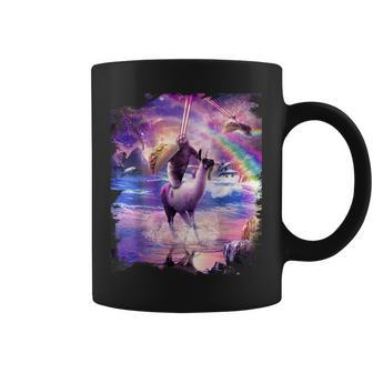 Arco Iris Láser Perezoso En Llama Unicornio Comiendo Taco Taza de café - Regaloses