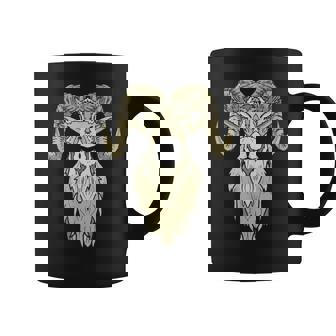 Artistic Big Horn Sheep Ram Head Sketch Graphic Graphic Print Coffee Mug - Monsterry