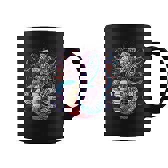 Artistic Blue Scale Snake Art On The Mystical Background Premium Graphic Print Coffee Mug - Monsterry