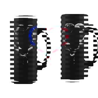 Artistic Heart American Flag Graphic Print Coffee Mug - Monsterry