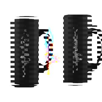 Artistic Yoga Watercolor Yoga Tree Colorful Graphic Print Coffee Mug - Monsterry