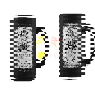 Aunt Life Softball Baseball Messy Bun Coffee Mug - Seseable