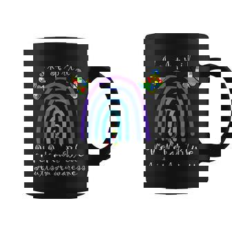 Autism In April We Wear Blue Autism Rainbow Awareness Month Taza de café - Regaloses