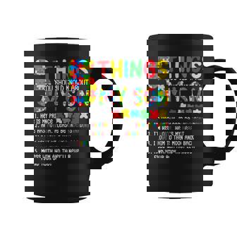 Autism Awareness 5 Things You Should Know About My Son Coffee Mug - Thegiftio