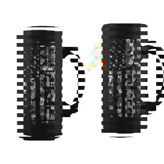 Autism Awareness Dad Usa Flag Fathers Day Coffee Mug | Mazezy