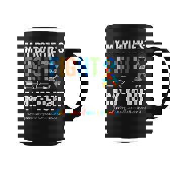 Autism Awareness Family Support Matching Apparels My Brother's Fight Is My Fight Graphic Print Coffee Mug - Monsterry