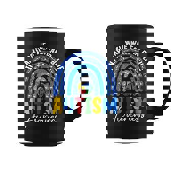 Autism Awareness Rainbow In April We Wear Blue Ribbon Autism Coffee Mug - Thegiftio UK