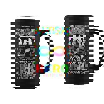 Autism Dad Raising Hero Groovy Father Autism Awareness Coffee Mug - Monsterry