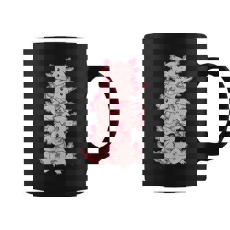 Axolotl Pile Cute Animals Kawaii Anime Axolotl Graphic Print Coffee Mug - Monsterry