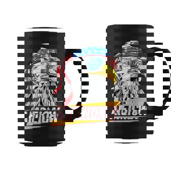 Bald Eagle Americaw American Flag USA Patriotic Merica Graphic Print Coffee Mug - Monsterry