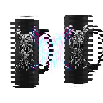 Baseball Skull Drip Baseball Drip Baseball Ice Cream Drip Coffee Mug - Monsterry