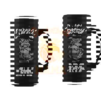 Basketball Mama Bandana Leopard Heart Fans Mother's Day Coffee Mug - Seseable