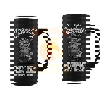 Basketball Sister Bandana Leopard Heart Fans Mother's Day Coffee Mug - Thegiftio UK