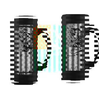 Bass Fishing Irish American Flag St Patrick's Day Fisherman Graphic Print Coffee Mug - Monsterry