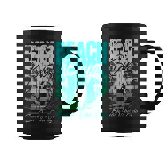 Beach Babe Beach Vibes Only Retro Summer Surfing Sunset Graphic Print Coffee Mug - Monsterry