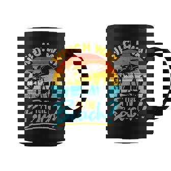 Which Way To The Beach Summer Summertime Palm Trees Graphic Graphic Print Coffee Mug - Monsterry