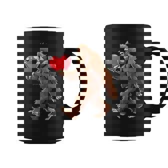 Bigfoot Heart Valentines Day Sasquatch For Dad Boys Coffee Mug - Monsterry