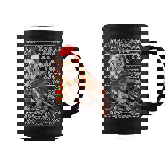 Bird Xmas Santa Hat Eastern Screech-Owl Ugly Christmas Graphic Print Coffee Mug - Monsterry