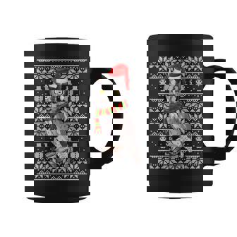 Bird Xmas Santa Hat Western Screech-Owl Ugly Christmas Graphic Print Coffee Mug - Monsterry