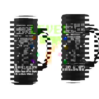Birthday Boy Level 7 Unlocked 7Th Birthday Game Pixel Coffee Mug | Seseable UK