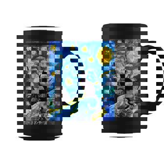 Black Cat On A Starry Night – Cat Lover Van Gogh Coffee Mug - Seseable
