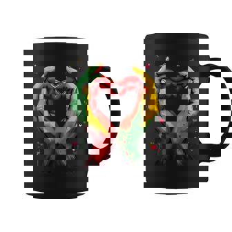 Black History Month Heart African American Black Red Green Coffee Mug - Seseable