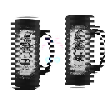 Bleached Air Force Mom Life Messy Bun Us Flag Coffee Mug - Seseable