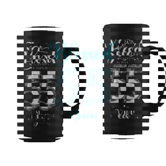Blessed By God For 55 Years Old 55th Birthday 55th Bday Graphic Print Coffee Mug - Monsterry