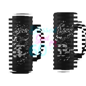 Blessed By God For 60 Years 60th Birthday Party Celebration Graphic Print Coffee Mug - Monsterry