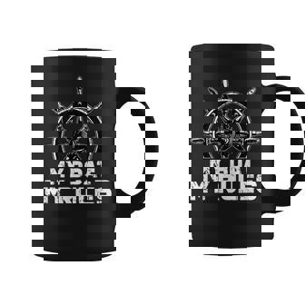 My Boat My Rules Sailing Sailor Captain Ship Barco A Motor Barco Taza de café - Regaloses