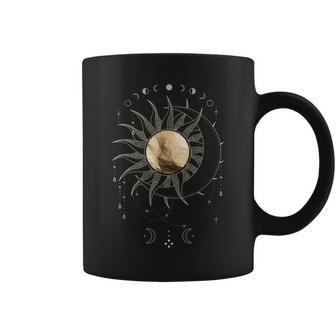 Boho Golden Sun & Moon Phase Illustration Tassen - Geschenkecke