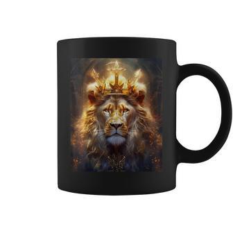Bonita Leon León El Rey De La Selva Corona De Oro Tigre Taza de café - Regaloses