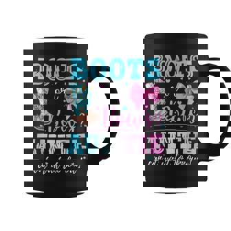 Boots Or Bows Gender Reveal Party Announcement Auntie Aunt Coffee Mug - Monsterry