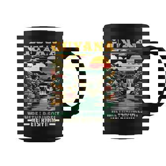 Born In Guyana Flag Travel Country Guyanese Pride Graphic Print Coffee Mug - Thegiftio UK