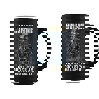Born Human Made Alpha Cool Sigma Alpha Wolf Meme Coffee Mug - Thegiftio UK