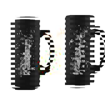 Boston Terrier Christmas Tree Light Pajama Boston Terrier Graphic Print Coffee Mug - Monsterry
