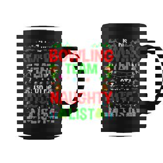 This Bowling Team On Naughty List Cute Christmas Elf Graphic Print Coffee Mug - Monsterry