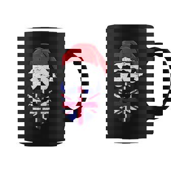 British Flag Santa Claus Sunglasses Hat UK Beard Christmas Graphic Print Coffee Mug - Monsterry