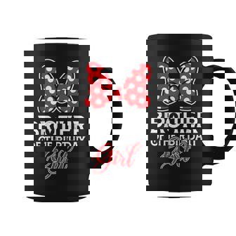 Brother Of The Birthday Girl Cute Pink Bow Family Matching Coffee Mug - Seseable
