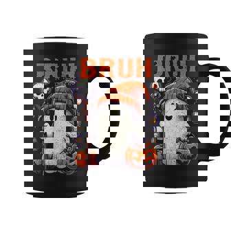 Bruh Ghost Halloween Cute Ghost Candy Kids Graphic Print Coffee Mug - Monsterry