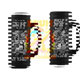 Bruh Give Thanks Boys Dabbing Thanksgiving Turkey Day Graphic Print Coffee Mug - Monsterry