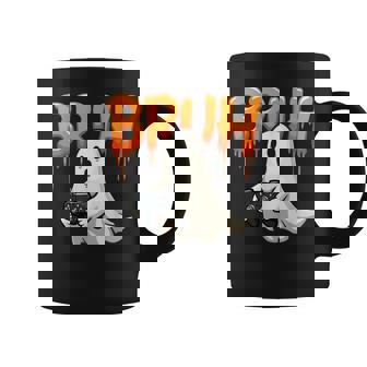 Bruh Halloween Gaming Ghost Boys Kids Gamer Spooky Graphic Print Coffee Mug - Monsterry